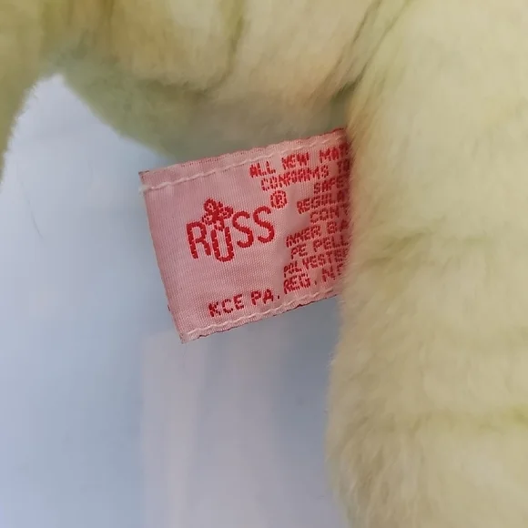 Russ Light Green and Cream Teddy Bear - Picture 6 of 7